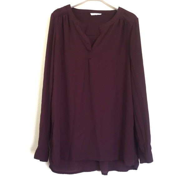 Anthropologie Tops - Pleione Plulm Purple Placket Button Back Blouse XS